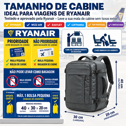 Mochila de Viagem de Cabine 30L | 40 x 30 x 20 cm | 1 kg
