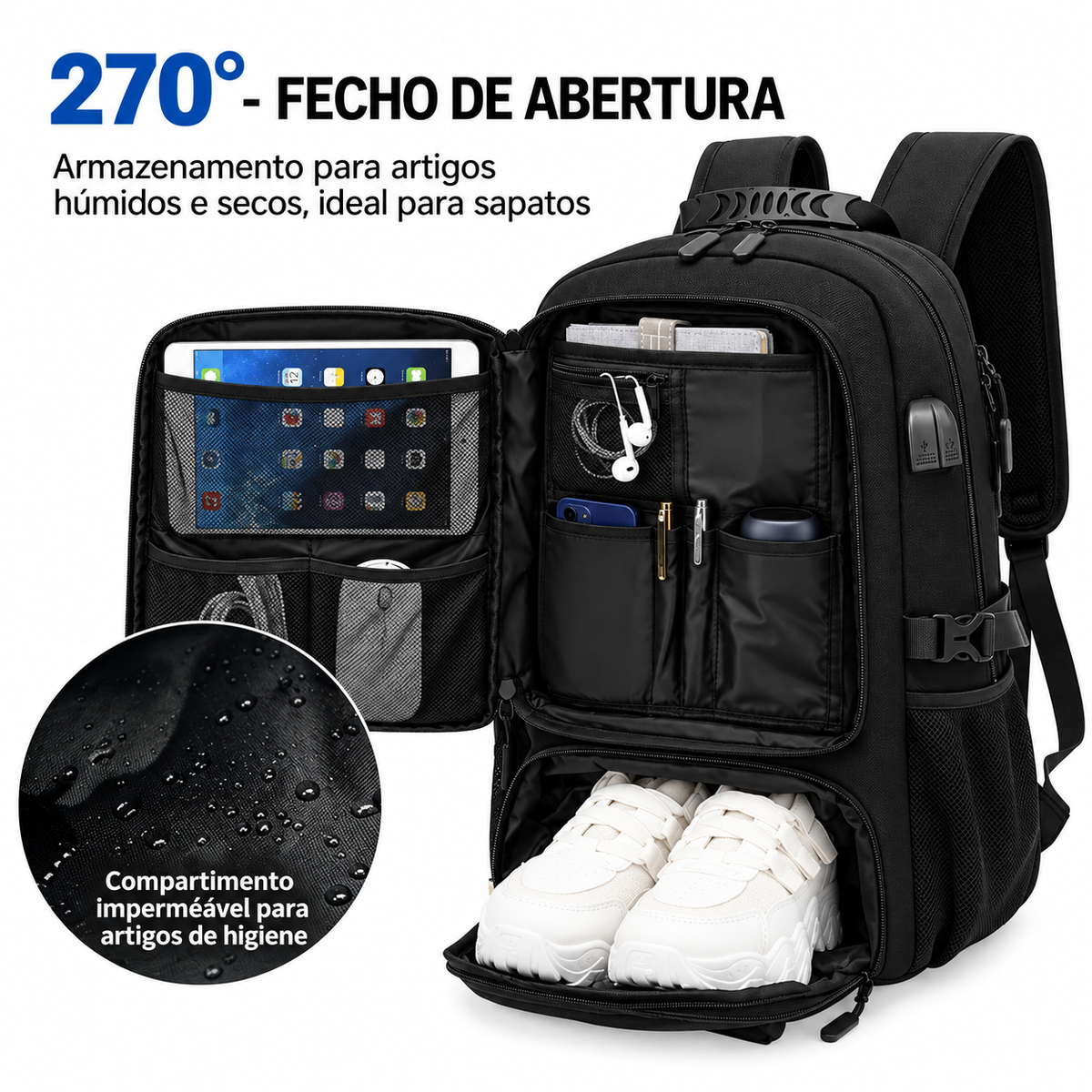 Mochila de Viagem S | 60 x 40 x 23 cm | 2 kg