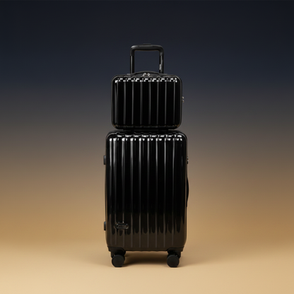Conjunto preto brilhante com fundo luxury