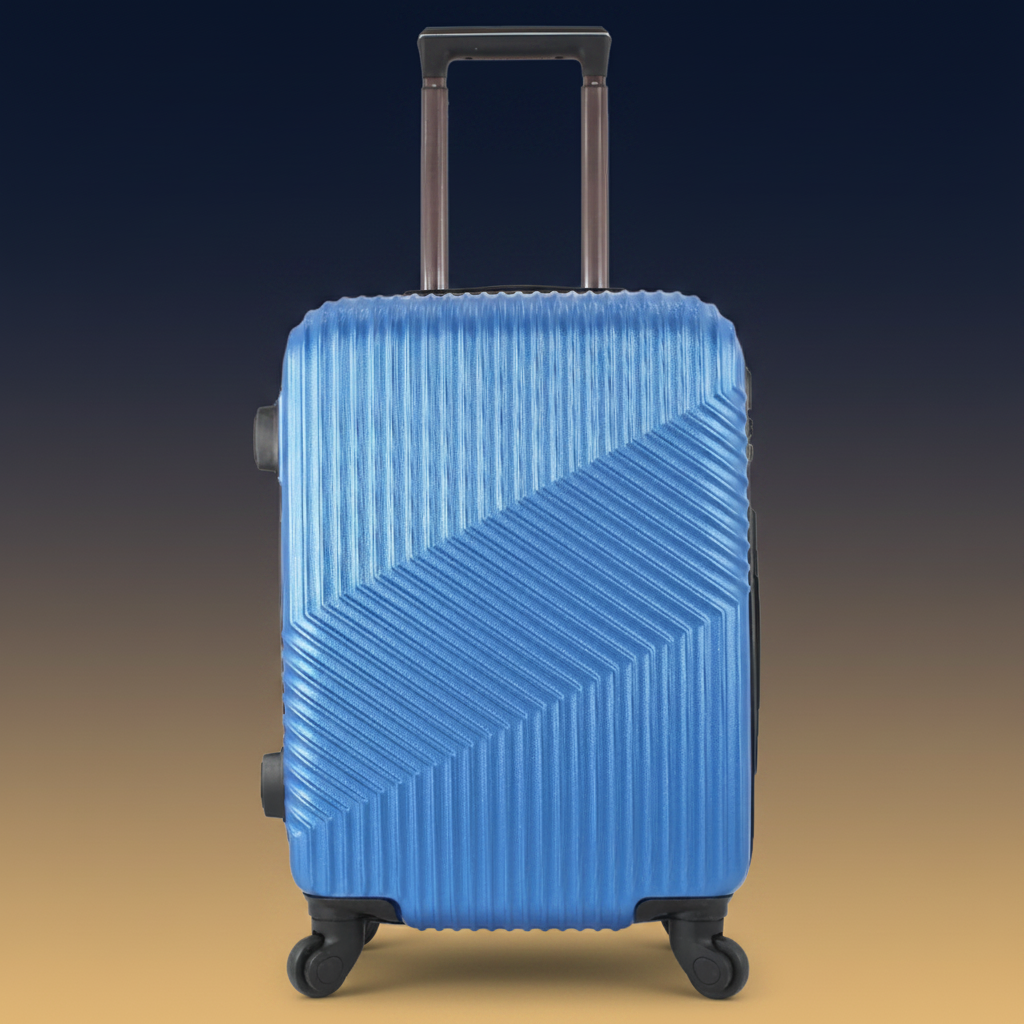 Mala azul metálico chevron com fundo luxury