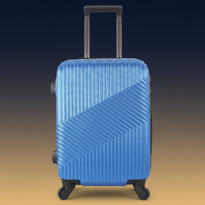 Mala azul metálico chevron com fundo luxury